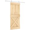 vidaXL Drsna vrata Naravna in bela 85 x 210 cm Masiven borov les