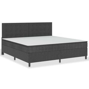 vidaXL Boxspring postelja temno siva iz blaga 200x200 cm