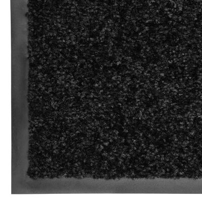 vidaXL Pralni predpražnik črn 60x90 cm