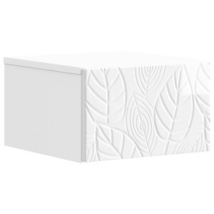 vidaXL Stenska stranska miza Bela visok sijaj 34,5 x 33 x 20 cm