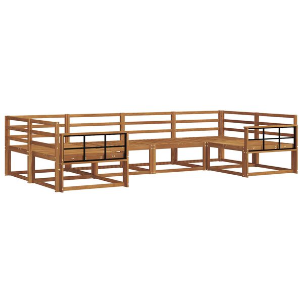 vidaXL Zunanja garnitura za sedenje 6 pcs Naravna Masiven les akacije