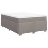 vidaXL Box spring postelja z vzmetnico taupe 140x190 cm blago