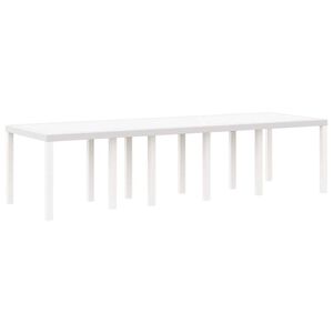vidaXL Vrtna miza Bela 300 x 100 x 73 cm poli ratan