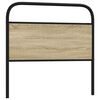 vidaXL Posteljno vzglavje sonoma hrast 100 cm jeklo in inž. les