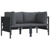 vidaXL Zunanja Pohi&scaron;tvo z blazino 2 Kos Antracit 80 x 80 x 71 cm Jeklo