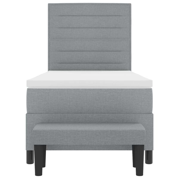 vidaXL Postelja z vzmetnico z vzmetnico Svetlo siva 80 x 200 cm blago