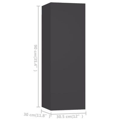 vidaXL Komplet TV omaric 10-delni siva iverna plošča