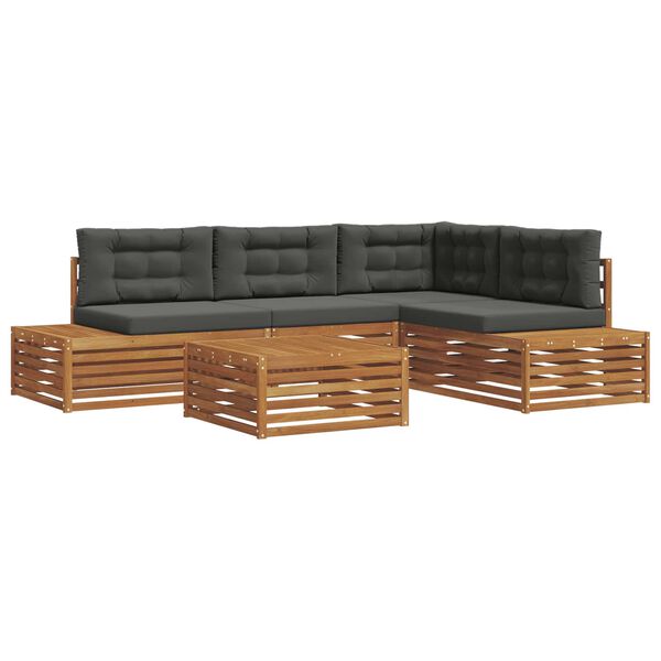 vidaXL Zunanja garnitura za sedenje 5 Kos Naravna in antracitna