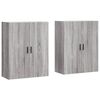 vidaXL Stenska omarica 2 kosa siva sonoma 69,5x34x90 cm