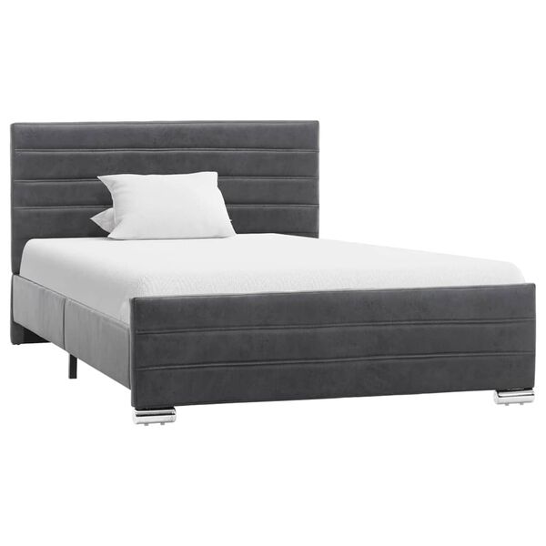 vidaXL Posteljni okvir siv iz umetnega semi&scaron; usnja 120x200 cm