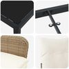 vidaXL Komplet za jedilnico v vrtu z blazino 3 pcs Bež Poly ratan