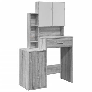 vidaXL Toaletna mizica z omarico siva sonoma 80x35x132 cm