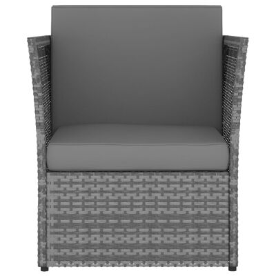 vidaXL Vrtni stol in stolček poli ratan antracitne barve