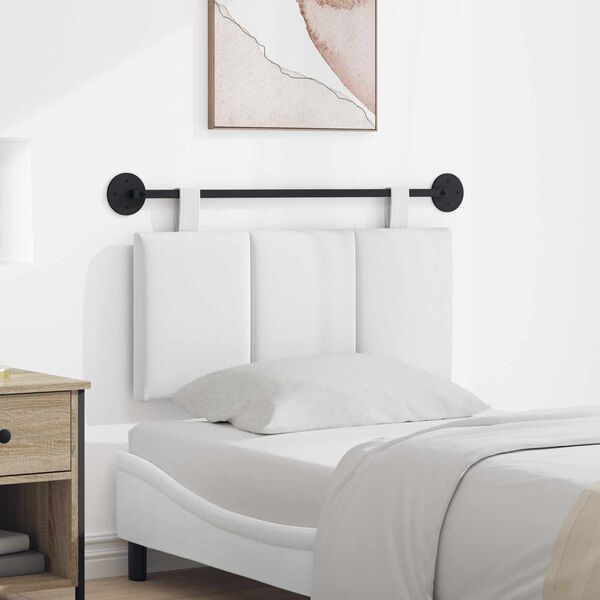 vidaXL Visoki naslon za glavo Črtasto Bela 90 x 55 x 5 cm blago