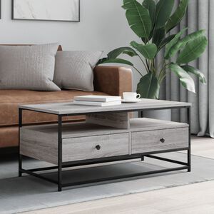 vidaXL Klubska mizica siva sonoma 100x51x45 cm inženirski les