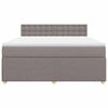 vidaXL Box spring postelja z vzmetnico taupe 180x200 cm blago