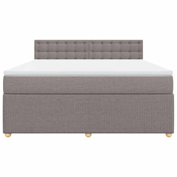 vidaXL Box spring postelja z vzmetnico taupe 180x200 cm blago