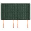vidaXL Vzglavje z u&scaron;esi temno zeleno 147x16x118/128 cm žamet