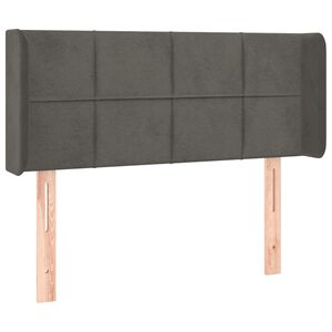 vidaXL Vzglavje z u&scaron;esi temno sivo 83x16x78/88 cm žamet