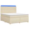 vidaXL Postelja boxspring z vzmetnico Krem 140 x 190 cm Blago