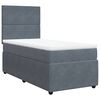 vidaXL Box spring postelja z vzmetnico temno siv 90x190 cm žamet