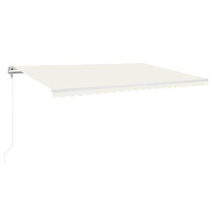 vidaXL Avtomatska tenda LED + senzor 500x350 cm krem