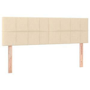 vidaXL Posteljno vzglavje krem 144x5x78/88 cm blago