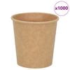 vidaXL Papirnate skodelice za kavo 1000 kosov 4oz 100ml Brown