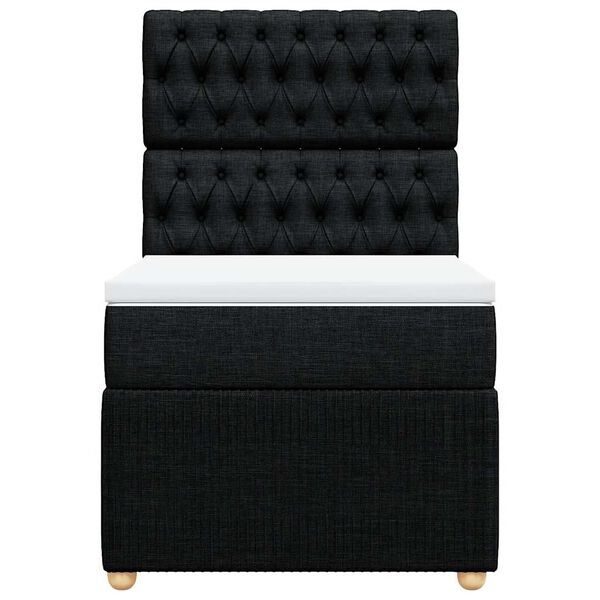 vidaXL Box spring postelja z vzmetnico črna 100x200 cm blago