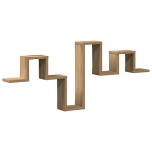 vidaXL Stenska polica s shranjevanjem Umetni hrast 104.5 x 43 x 10 cm