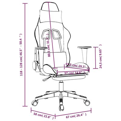 vidaXL Igralni stol z oporo za noge črno umetno usnje