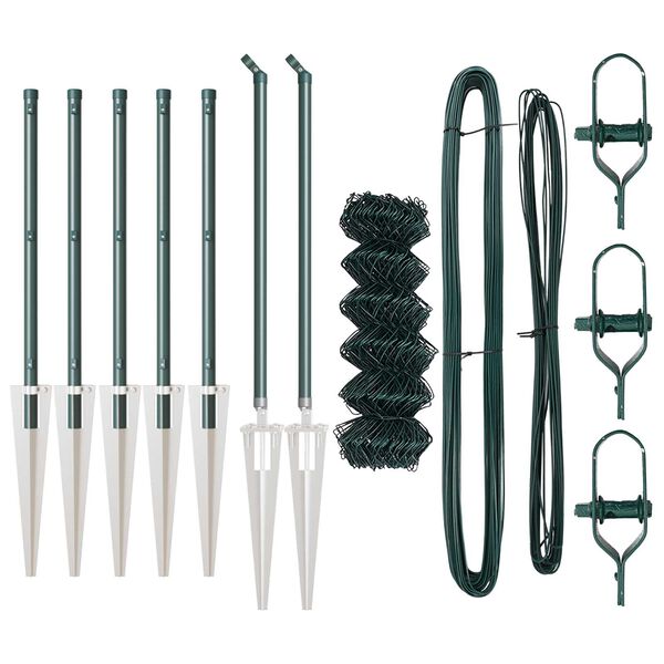 vidaXL Steber ograje. Zelena 10 x 0,6 m (mreža 60 x 60 mm)