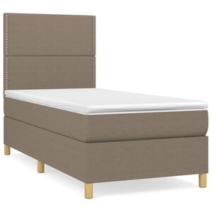 vidaXL Box spring postelja z vzmetnico taupe 90x190 cm blago