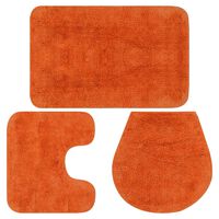 vidaXL Kopalniške preproge 3 kosi blago oranžne barve