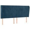 vidaXL Vzglavje z u&scaron;esi temno modra 203x23x118/128 cm žamet