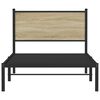 vidaXL Kovinski posteljni okvir brez vzmetnice sonoma hrast 107x203 cm