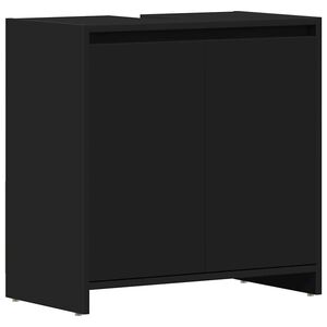 vidaXL Kopalni&scaron;ka omarica črna 60x33x61 cm iverna plo&scaron;ča