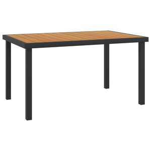 vidaXL Vrtna miza rjava 140x90x74 cm aluminij in WPC