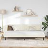 vidaXL Kotna postelja z vzglavjem krema 100 cm x 200 cm Žamet