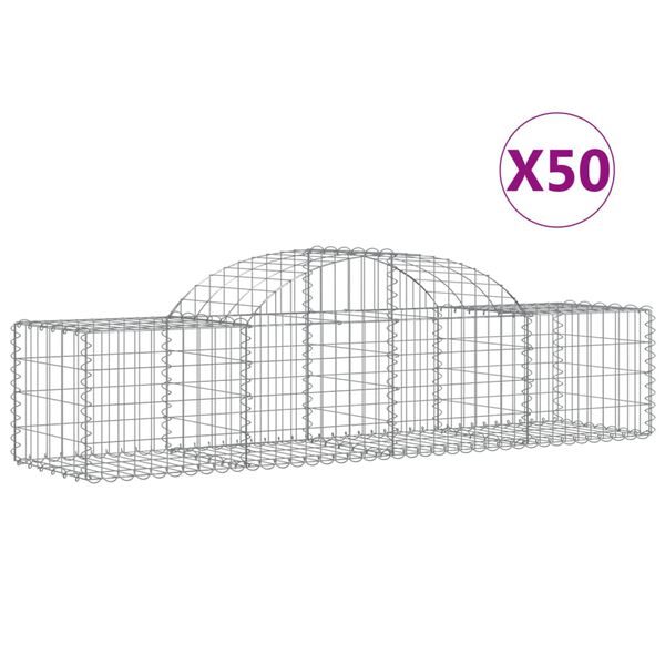 vidaXL Obokane gabion ko&scaron;are 50 kosov 200x50x40/60 cm pocinkano železo