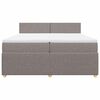 vidaXL Box spring postelja z vzmetnico taupe 200x200 cm blago