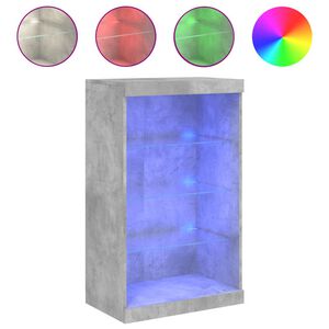 vidaXL Komoda z LED lučkami betonsko siva 60,5x37x100 cm
