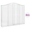 vidaXL Obokane gabion ko&scaron;are 11kosi 200x30x160/180 cm pocinkano železo