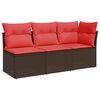 vidaXL | Vrtni kavč | z blazino Rjava 172 x 62 x 69 cm Poly ratan