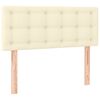 vidaXL Box spring postelja z vzmetnico krem 90x190 cm umetno usnje
