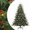 vidaXL Umestno božično drevo Zelena 180 cm PVC, kovina in plastika