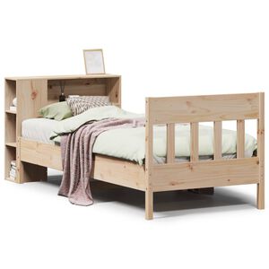 vidaXL Knjižna postelja brez vzmetnice 75x190 cm trdna borovina