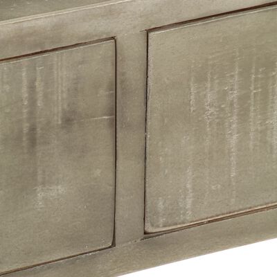 vidaXL Konzolna mizica siva trden mangov les z medenino 110x35x76 cm