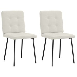 vidaXL Jedilni stoli 2 kosa krem žamet