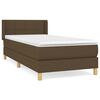 vidaXL Box spring postelja z vzmetnico temno rjava 100x200 cm blago